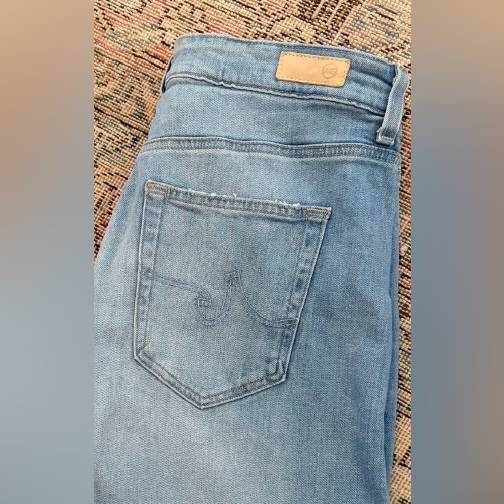 NWT/ AG Saige Mid-Rise Dana Point (Light Blue)Wide-Leg Cropped Jeans - Picture 7 of 14